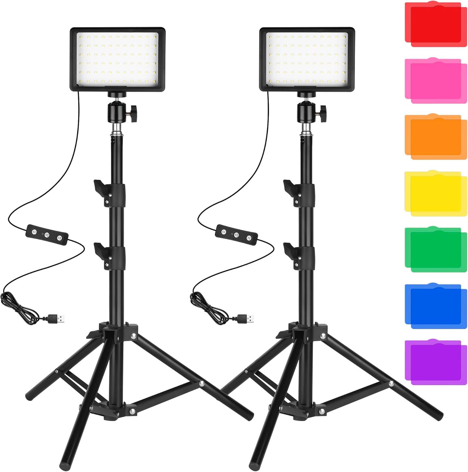 Luces LED Video Light 2-Pack con trípodes