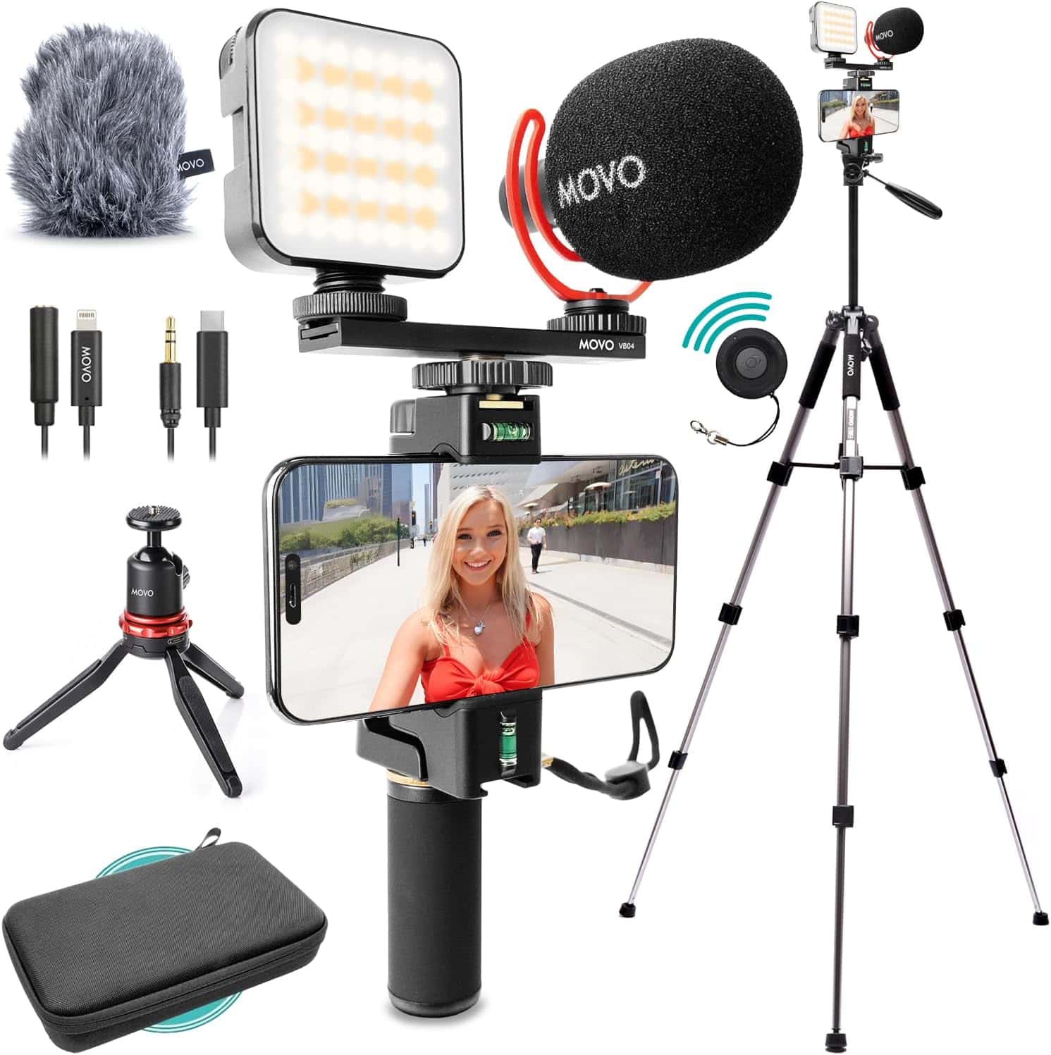 Movo iVlogger-Pro Kit de Vlogging para iPhone/Android