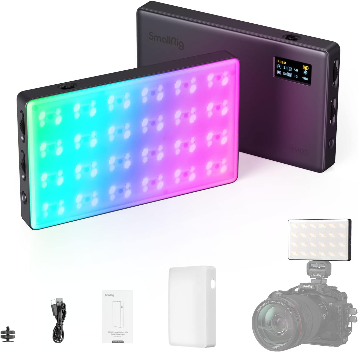 SMALLRIG RM120 RGB Luz de vídeo portátil