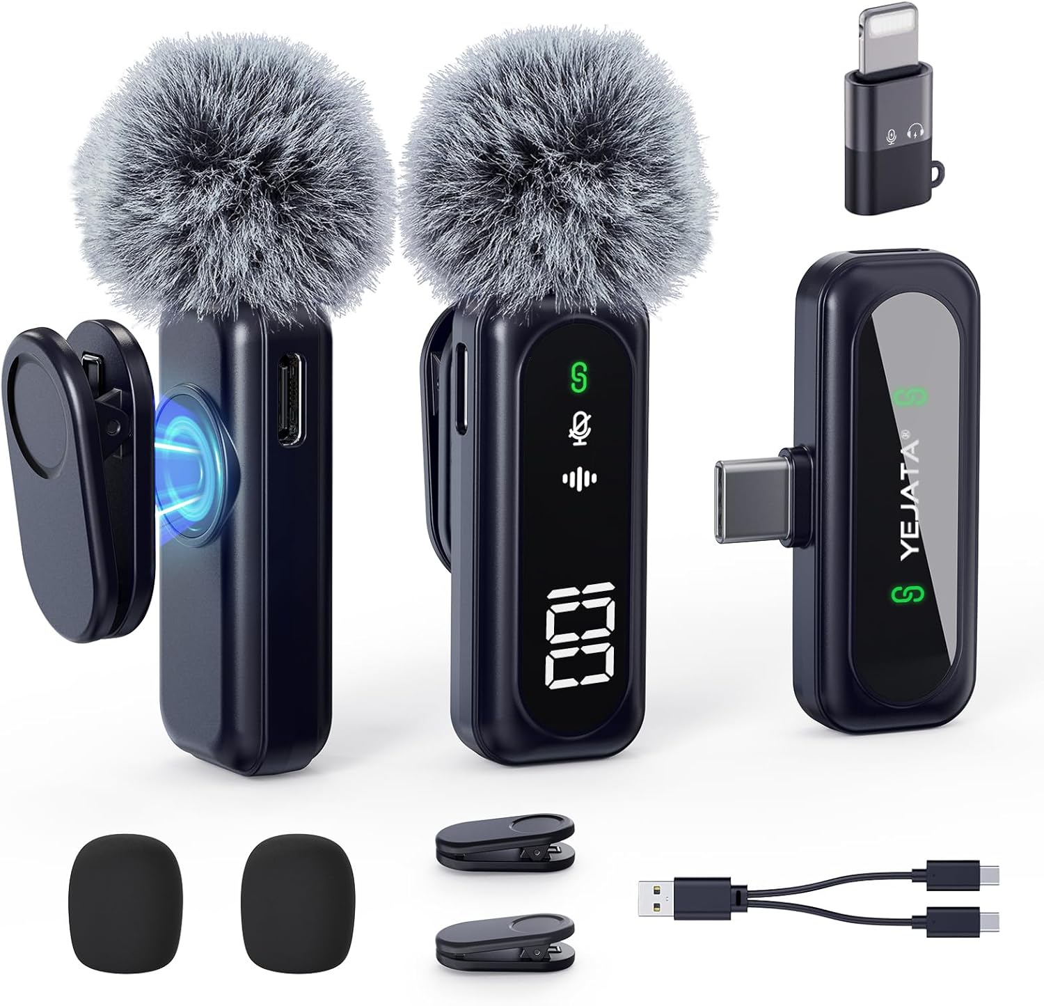 YEJATA micrófono inalámbrico con pantalla digital